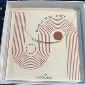 Dogeared Sterling Silver Believe in Balance Bar Necklace NWT